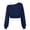 Navy, variant on Girls Long Sleeve T Shirts Relaxed Fit Solid Color Off Shoulder Summer Tops Fashionable Cropped Holiday Tees Black 11-12 Years