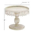 thumbnail image 4 of DecMode 10" x 9" White Metal Decorative Stand with Lace Inspired Edge, 1-Piece, 4 of 7
