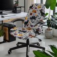 thumbnail image 2 of Renewold Black Cat Pumpkin Rose Gray Home Office Chair Cover for Armrest Chairs Universal Stretchable Rotating Boss Chair Slipcover Chair Protector Cover for Office Halloween Decor, L, 2 of 7