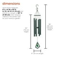 thumbnail image 5 of Alpine Corporation 39" Green Metal Windchime with Green Gemstone, 5 of 11