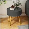 thumbnail image 3 of Modern Coffee Table with Drawer, Bedside Table, Sofa Side Table, Oak Table Legs, Suitable for Living Room and Bedroom,Gray, 3 of 10