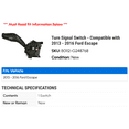 thumbnail image 2 of Turn Signal Switch - Compatible with 2013 - 2016 Ford Escape 2014 2015, 2 of 2