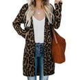 thumbnail image 6 of UTTOASFAY Coat Women'S Open Front Leopard Cardigan Pockets Long Sleeve Lightweight Sweater Coat Brown 12(XL), 6 of 6