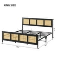 thumbnail image 2 of DSstyles King Size Bed Frame with Rattan Headboard and Footboard, Black Rattan Platform Bed Frame, Mattress Foundation, Noise-Free, No Box Spring Needed, Easy Assembly, 2 of 7