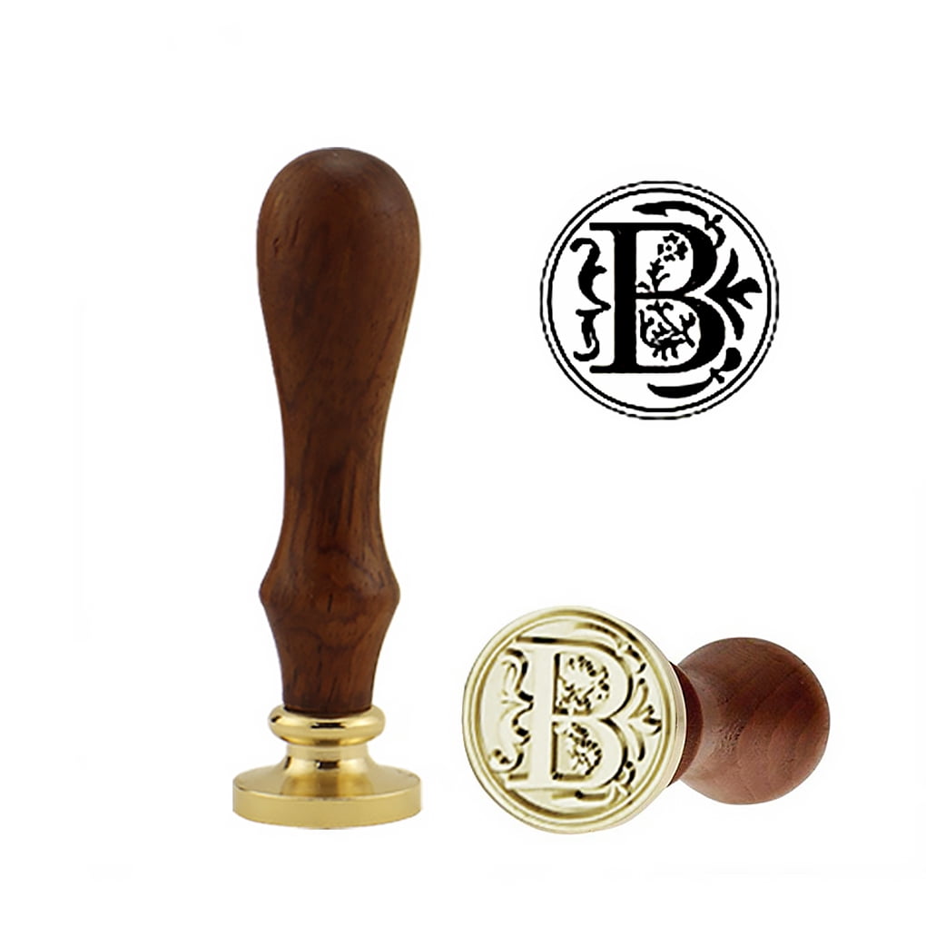 Letters Sealing Wax Seal Kit Retro Seal Stamp Set with Wood Handle and Copper Head