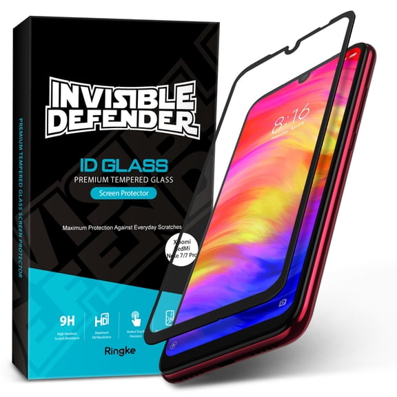 Xiaomi Redmi Note 7 Screen Protector, Redmi Note 7 Pro Screen Protector (2019), Ringke [Invisible Defender Full Coverage] Tempered Glass