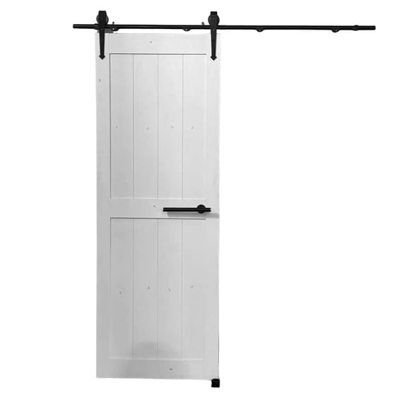 Bypass Barn Door Hardware 6FT Sliding Bypass Barn Door Hardware Kit For Double Wooden Doors Heavy Duty Easy Install Black