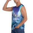 thumbnail image 2 of Disketp Night At Lake Aurora 1 Sleeveless Tshirts for Men, Muscle Shirts for Men Dry Fit Tank Top-Medium, 2 of 5