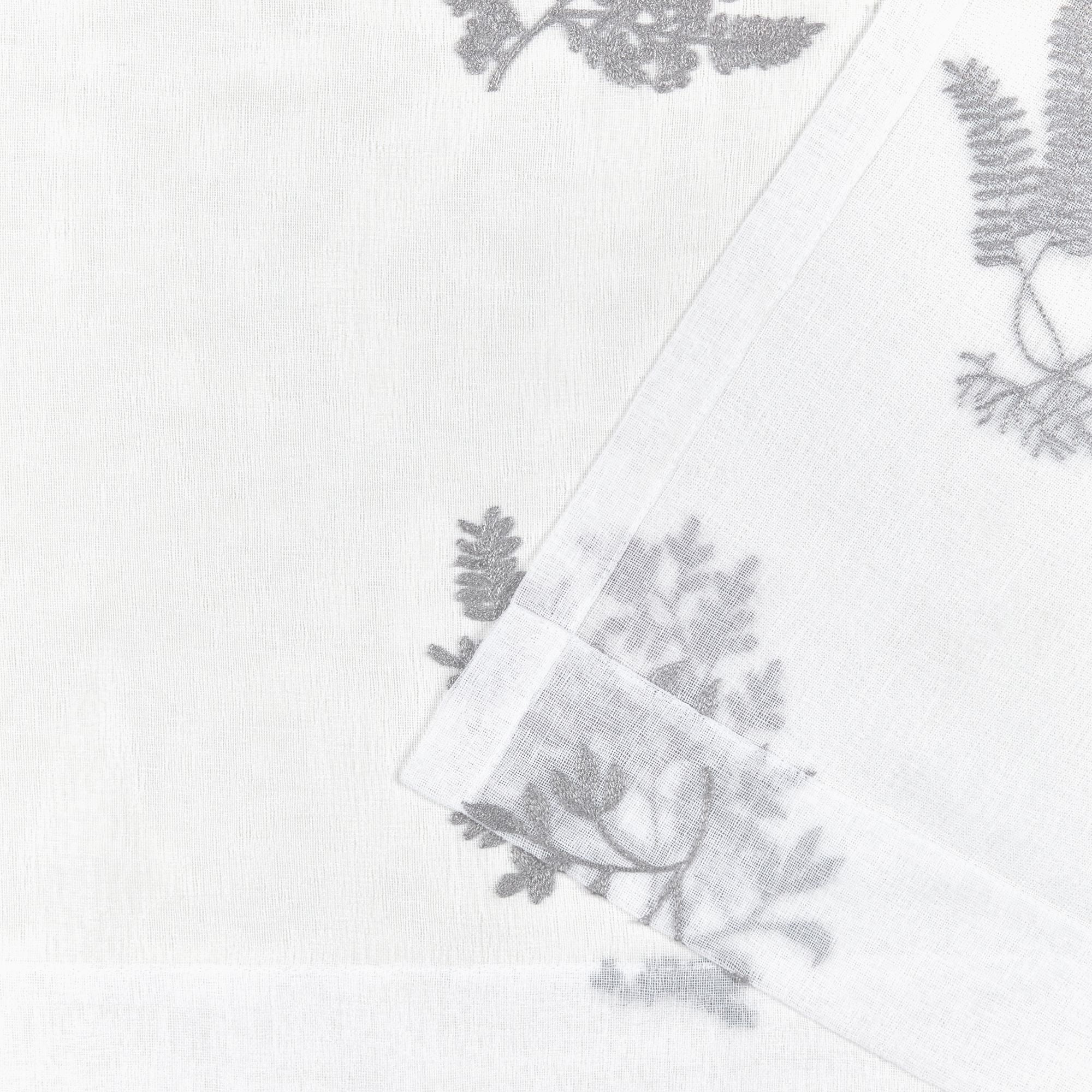 Nicole Miller New York Mabel Sheer Rod Pocket Curtain Panels, 54"x96", Grey, Set of 2