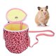 thumbnail image 1 of Large Short Plush Portable Pet Hamster Single Shoulder Warm Carrier Outgoing Sleeping Bag for quirrel Hedgehog Guinea PigPink Leopard, 1 of 2
