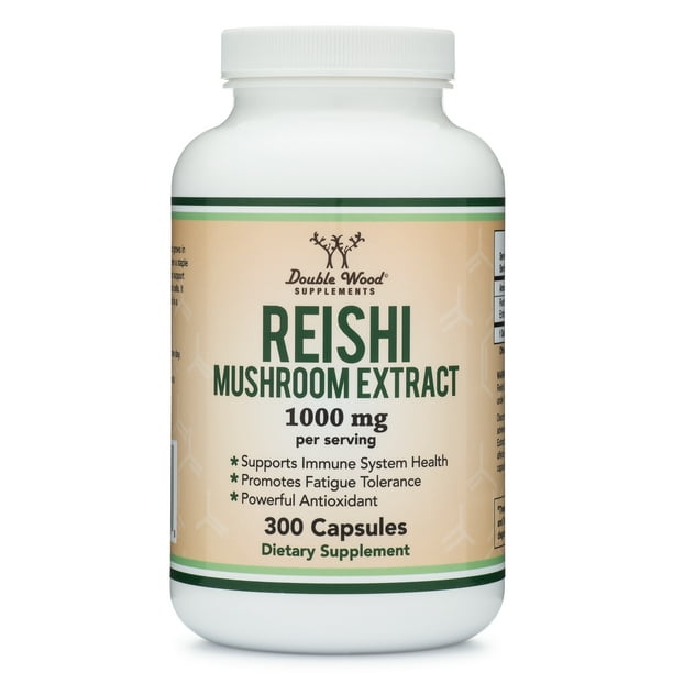 Reishi Mushroom Capsules (4:1 Ganoderma Extract, 1,000mg Reishi Powder ...