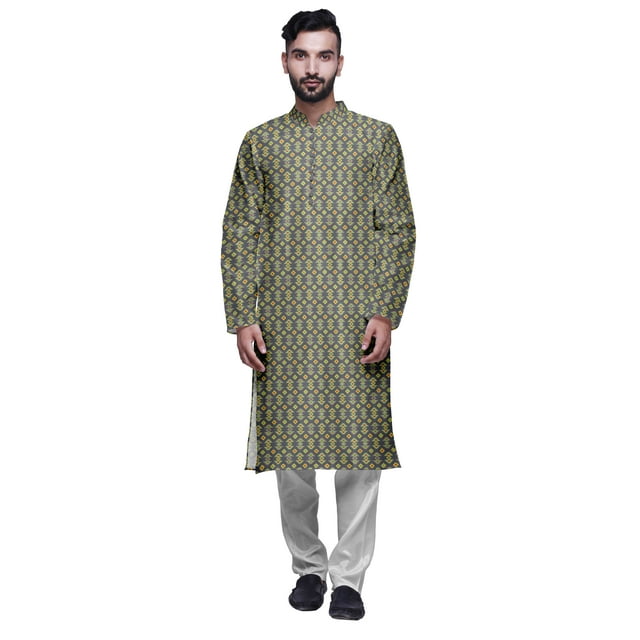 Atasi Kurta pour Homme en Satin Modal Imprimé avec Ensemble de Pyjama Churidar Vêtements d'Été
