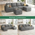 thumbnail image 5 of HONBAY Pull Out Sleeper Sofa Set Linen Couch Bed with Storage for Living Room, Grey, 5 of 9