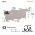 CHEFMADE Commercial Pullman Loaf Pan With Lid, 2.2Lb Dough Capacity Non-Stick Rectangle Corrugated Toast Box For Oven Baking 4.8\" X 12.8\"x 4.7\"(Champagne Gold