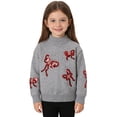 thumbnail image 4 of Atogsazn Toddler Girls Knitted Sweater Kids Casual Long Sleeve Pullover Sweaters Fall Winter Tops Outfit 01-Gray 2-3 Years Fashion, 4 of 6