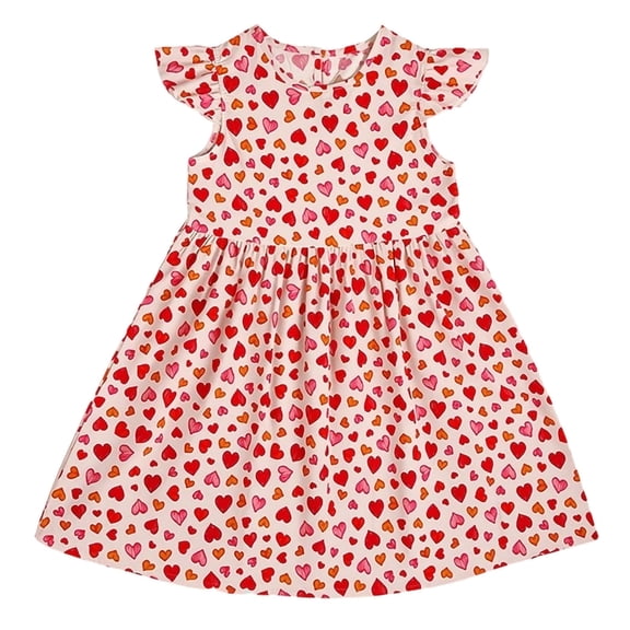 Mitankcoo Girls Summer Cotton Dresses Cute Print Sleeveless Crew Neck A-Line Dress for Daily Fashion 4-16Y