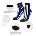 thumbnail image 4 of Breathable Athletic Socks Us Thin Blue Line Flag Of Chicago Cushioned Quarter Socks for Men Women, 4 of 7