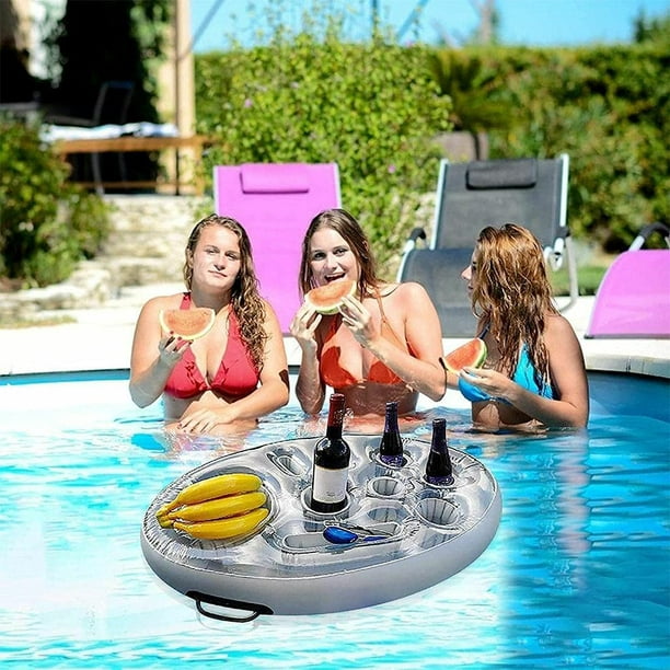 Table de piscine gonflable, porte-boisson, coussin flottant