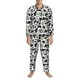 thumbnail image 3 of Balery Cow Pijama para Hombre de Dos Piezas con Manga Larga, Conjunto de Dormir y Descanso Suave con Bolsillos-Large, 3 of 7