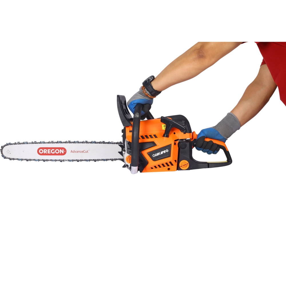 20 Inch 52cc Gas Chainsaw 2-Cycle EPA Compliant Gasoline Chain Saw with Oregon Bar 2.6HP Anti-Vibration Gas Powered Saw for Tree Trimming Wood Cutting