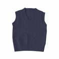 thumbnail image 3 of Toddler Kids Sweater Vest V Neck Cable Knit Sleeveless Uniform Knitwear, 3 of 6