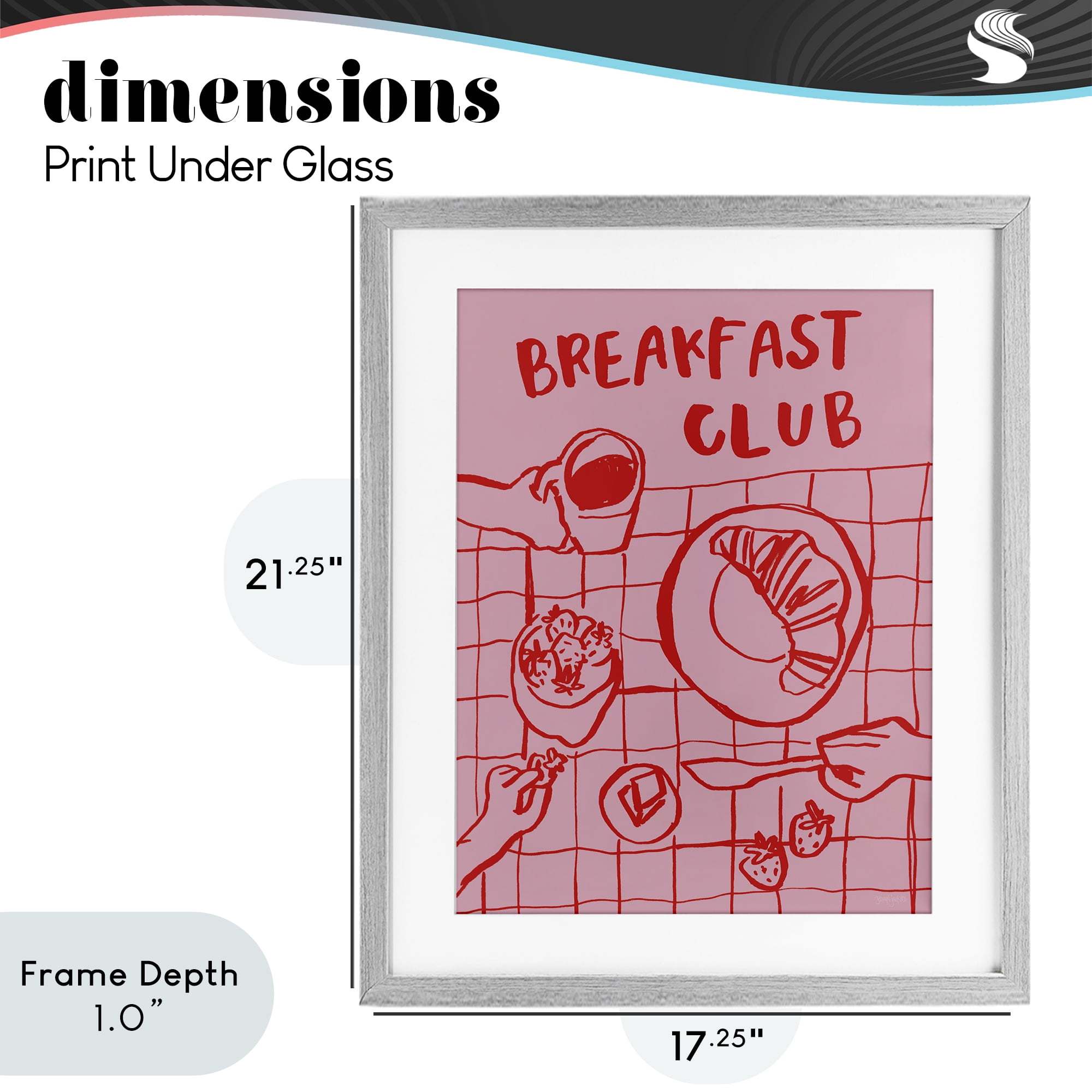 Stupell Industries Breakfast Club Doodles Gray Framed Print Under Glass, design by Jenaya Jackson