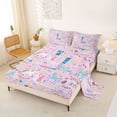 thumbnail image 2 of jejeloiu Kawaii Animal Unicorn Bed Sheets For Girls,Rainbow Initial Letter L King Sheets For Kids,4-Piece, 2 of 6