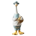 thumbnail image 3 of Estatua de pato para jardín, accesorio decorativo para paisajismo, escultura animal para maceta. Pato flor amarilla, 3 of 9