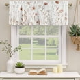 thumbnail image 2 of 2 Pack Valances for Window, Brown Red Spring Floral Short Curtains for Kitchen Bedroom Living Room, Summer Flowers Botanical Elegant Rod Pocket Small Window Treatment Valance Drapes 42 x 12 Inch, 2 of 8