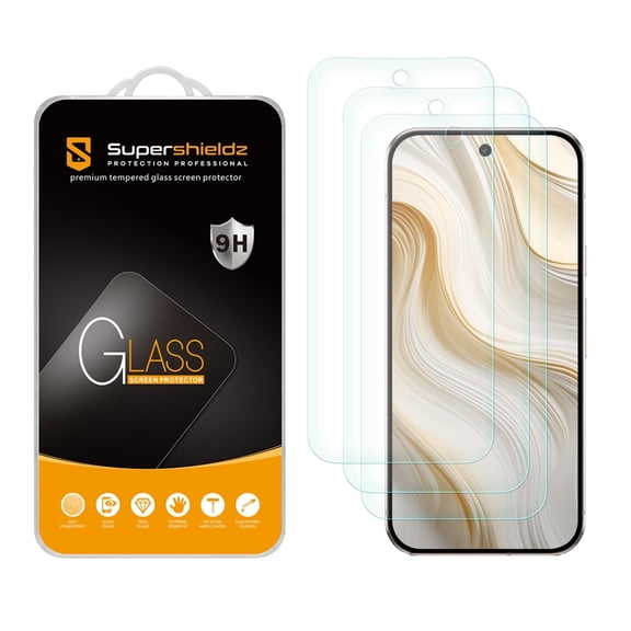 (3 Pack) Supershieldz Designed for Google Pixel 9a Tempered Glass Screen Protector, Anti Scratch, Bubble Free