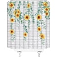 thumbnail image 3 of Eucalyptus Leaves Shower Curtain Watercolor Sunflower Floral Botanical Nature Fabric Bathroom Curtains Decor Set with Hook(72" Wx84 H), 3 of 3
