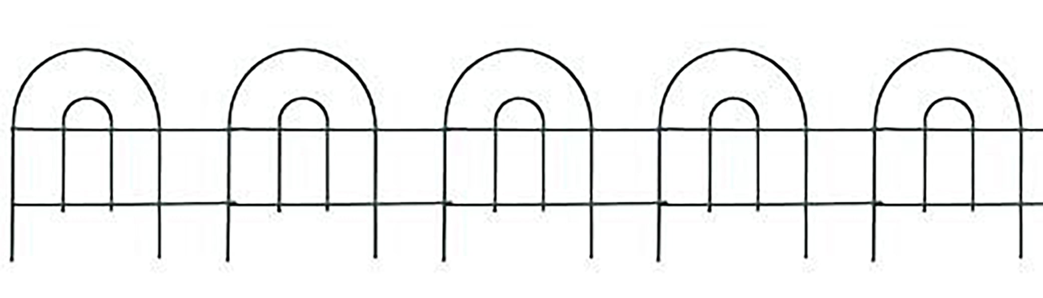 (12 pack) Expert Gardener 18in H x 8ft L Green Steel Folding Garden Fence