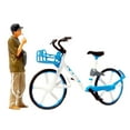 thumbnail image 2 of Resina 1/64 personas pequeñas con bicicleta carretera Micro paisaje construcción juguetes decoración para caja de cerillas Azul Baoblaze figura de gente en miniatura, 2 of 8