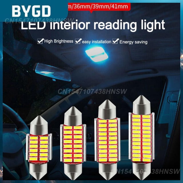 Car 4014 Car Interior Light Plug&play Car Led Dome Light Super Bright Durable Decoding Interior Reading Light Car Reading Light39MMChina He Qiyong unisex