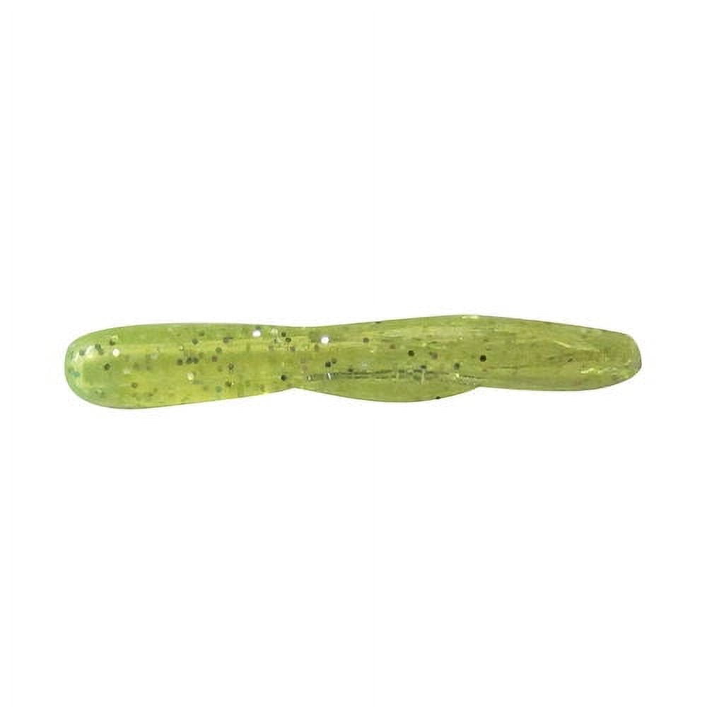 (6 pack) Creme 1.5" Mini Tail Tube Lures, Chartreuse Glitter, 15 Count