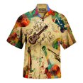 thumbnail image 1 of Camisas Hombre Casual Hombres Solapa Estampado Manga Corta Puños Botón Puerto Estilo Floral Camisa Sand Beach Hawaiianss Summer Top (Gold, S), 1 of 3