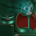 thumbnail image 2 of Hvmvliv Foldable Fan Retractable Fan 3-Speed Desktop Fan Rechargeable Fan Rotating Strong Wind Silent Small Fan Suitable for Home Desktop and Office Use Green, 2 of 3