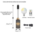 thumbnail image 3 of FSLiving Pendant Light with Rechargeable Battery Operated LED Bulb RGB Mode Dimmable Timing Lamp Adjustable Wire Length Hanging Light Vintage Black Hollow Shade E26 Wooden Base for Depot - Set of 3, 3 of 6