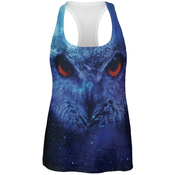 Celestial Owl All Over Womens Work Out Tank Top - Large