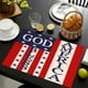 thumbnail image 1 of Manteles Individuales de Lino con Motivo Del Día de La Independencia | Manteles de Comedor Resistentes Al Calor con Estampado Multicolor | Tela de Lino Duradera y Lavable | Decoración para La Cocina, 1 of 6