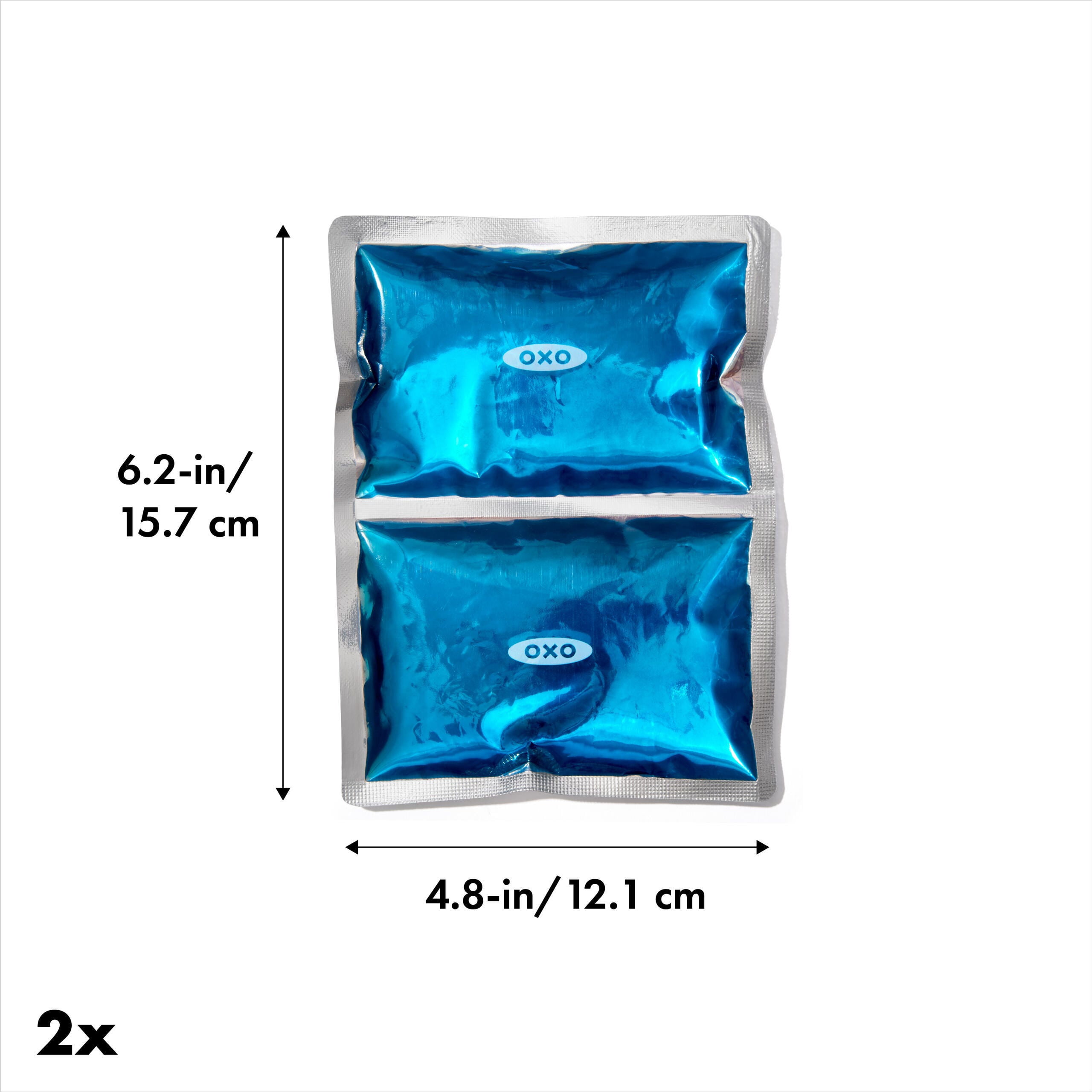 OXO Prep & Go 2-Pack Lunch Prep Ice Pack Set, Reusable Freezer Packs for Lunch Boxes, Meal Prep Bags and Coolers, Blue
