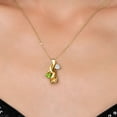 thumbnail image 3 of Gem Stone King 18K Yellow Gold Plated Silver White Moissanite and Green Peridot and Yellow Citrine Pendant for Women (1.38 Cttw, Gemstone, Heart Shape 5MM, 18 inch Chain), 3 of 6