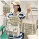 thumbnail image 3 of 5Pcs Canvas School Backpack Combo Set with Kawaii Bear Pendant Cute Pins Plaid Check Handle Shoulder Tote Bag Schoolbag, 3 of 4