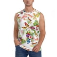 thumbnail image 2 of Goofa Birds And Flowers Printed Men's Sleeveless T-Shirt - Athletic Gym Workout Tank Top for Men - Moisture-Wicking, UPF 30+ Quick-Dry Muscle Tee-Small, 2 of 8