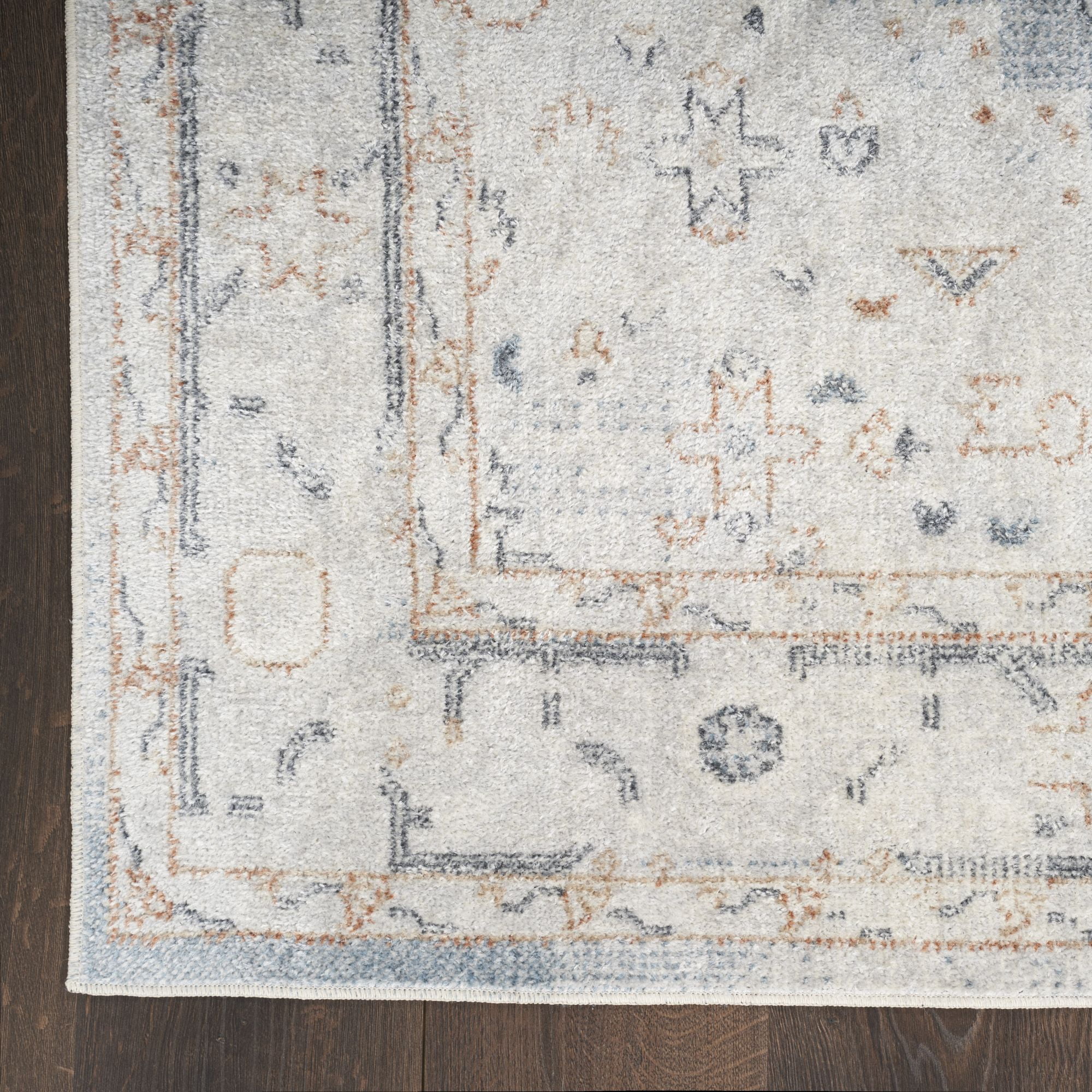 Nourison Astra Machine Washable Vintage Persian Indoor Rug Light Blue 5'3" x 7'