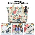 thumbnail image 2 of Tote Bag for Women - Pioneer Flower Shoulder Bag - Large Utility Work Duffle Bag with Zipper Handbag for Travel, Work, Sprots, 2 of 5