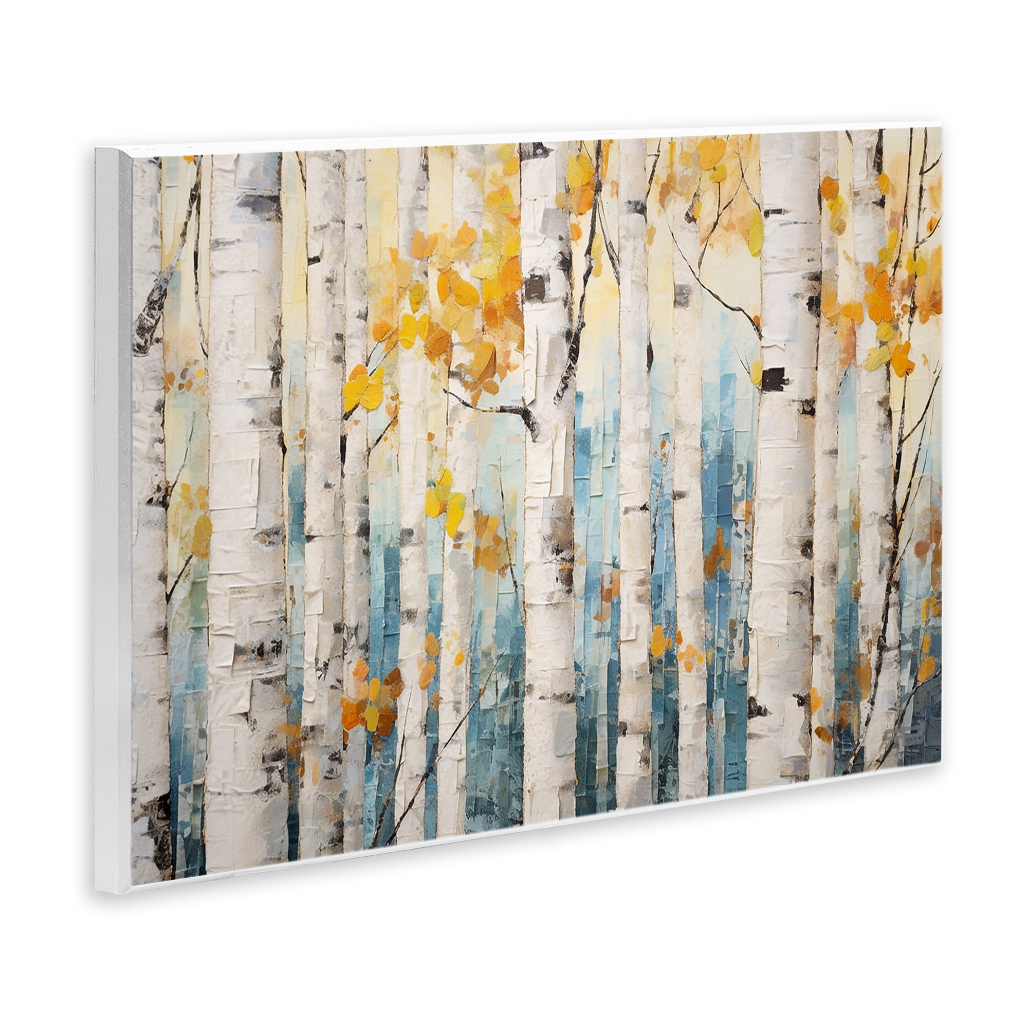 Stupell Industries Autumn Birch Forest Landscape Painting Unframed Art Print Wall Art, 15 x 10