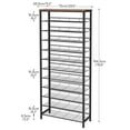 thumbnail image 6 of HOOBRO 12-Tier Shoe Rack, Large Capacity Shoe Storage Organizer for 35-45 Pairs of Shoes, Standing Shoe Shelf with Slanted Shelves, for Entryway, Closet, Hallway, Rustic Brown and Black BF51XJ01, 6 of 11