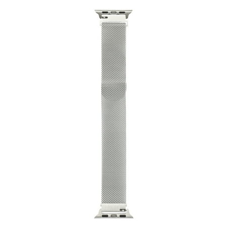 onn Silver Metal Mesh Watch Band, Universal Fit for Apple, Samsung, and Garmin, 1 Piece - Unisex