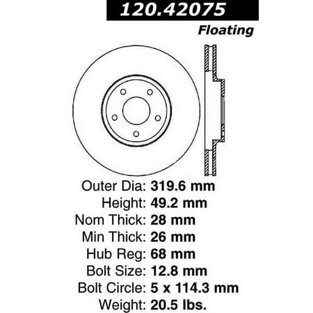 CENTRIC PARTS - CRYOSTOP ROTOR Fits select: 2004-2005 NISSAN MAXIMA, 2003-2004 NISSAN MURANO